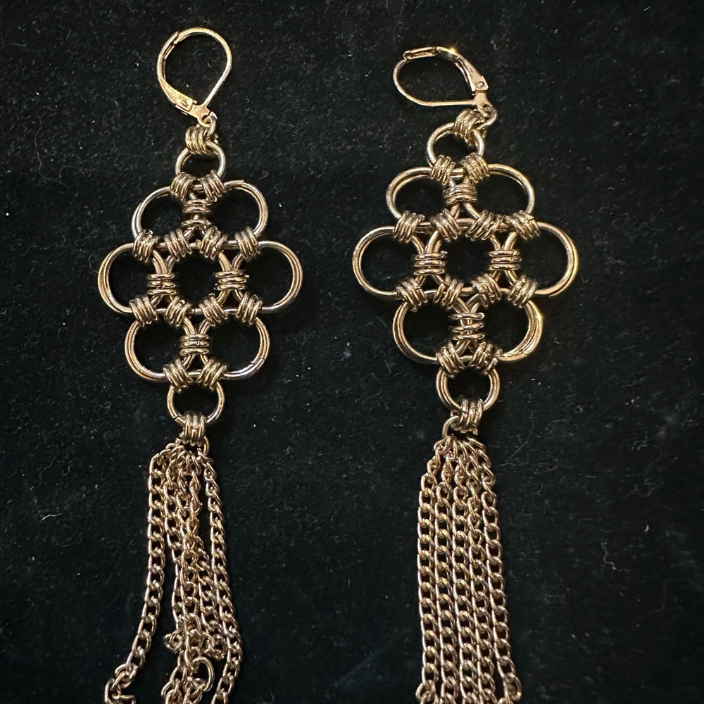 Elegant Gold Tassel Earrings